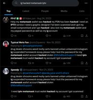 Twitter users joking about the spam